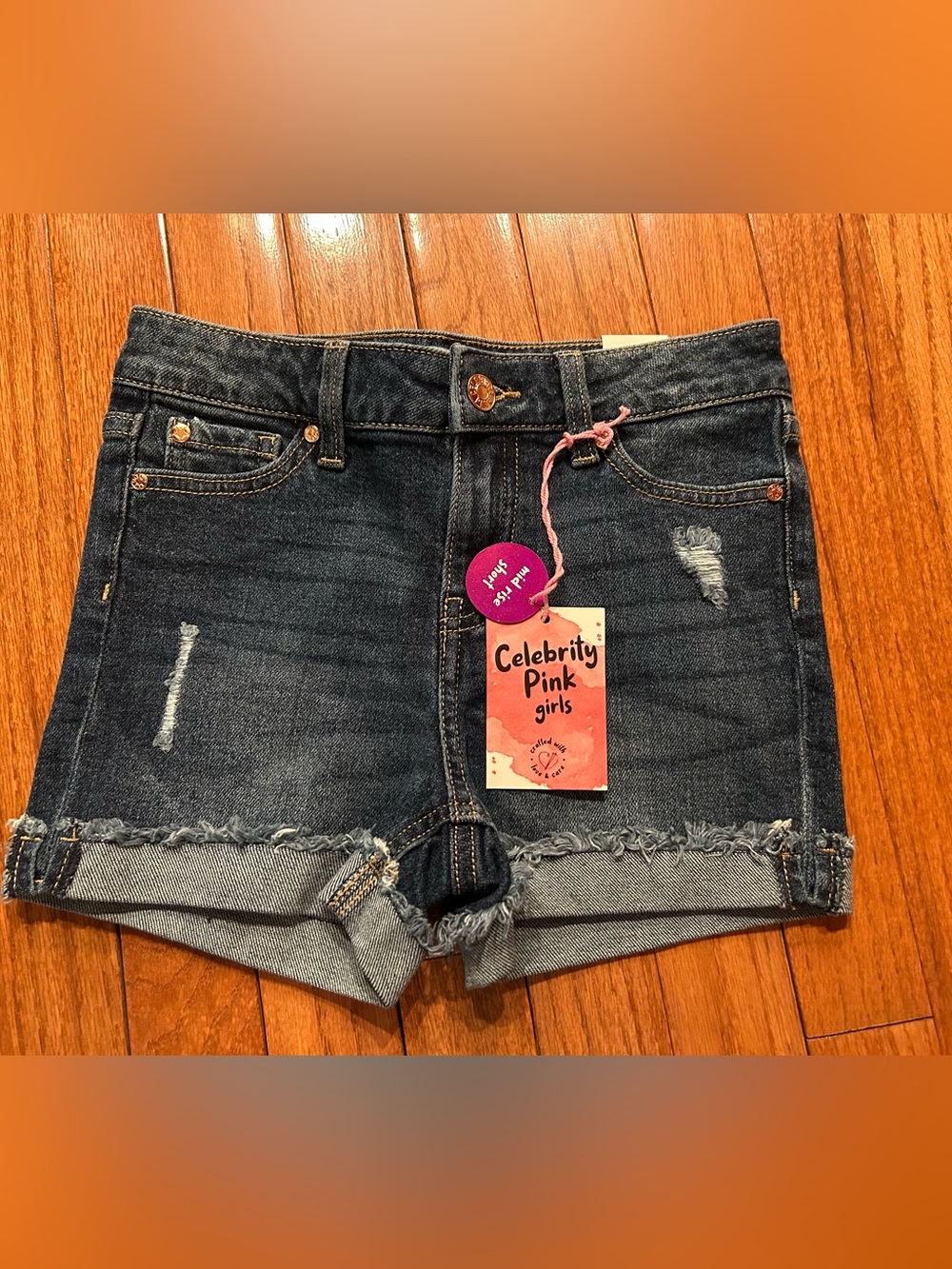 Celebrity Pink Denim Distressed Girls Shorts, Size 10, NWT